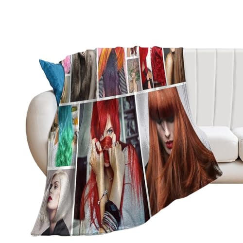 Hair Salon Female Hairstylist Hairstyle Pattern Flannel Flannel Blanket Wool