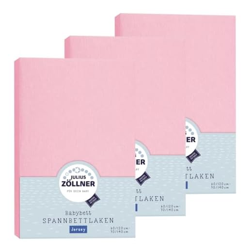 Zöllner Spannbetttuch Jersey 70x140 / 60x120 Rosa 3er Pack