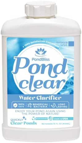 PondBliss Pond Clear Water Treatment and Clarifier for Outdoor and Large Ponds - 1 Quart (32oz)