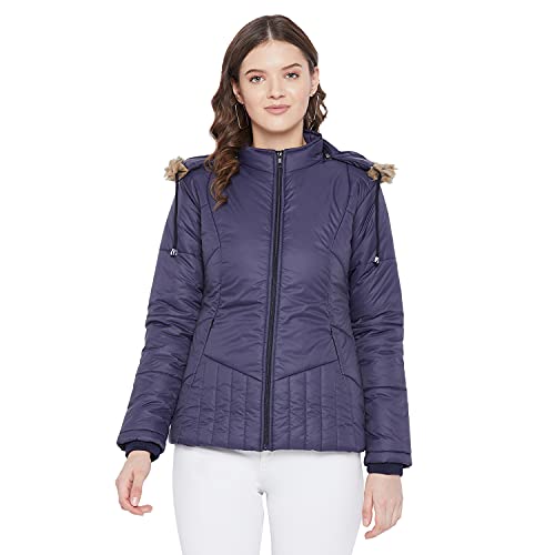 Image of VERO AMORE Women's Black winter wear full sleeve solid parka Jacket-2072A