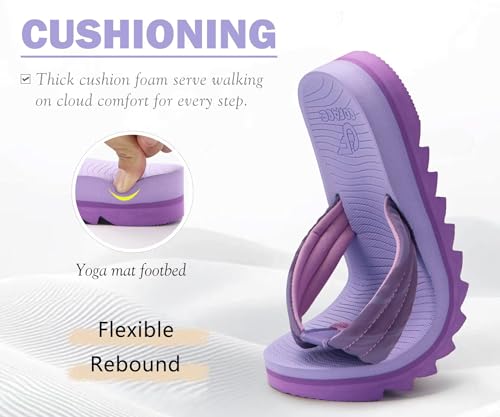 COFACE Womens Arch Support Flip Flops Yoga Mat Comfortable Thick Cushion Walking Thong Sandals Lightweight Slip On Summer Beach Slippers4