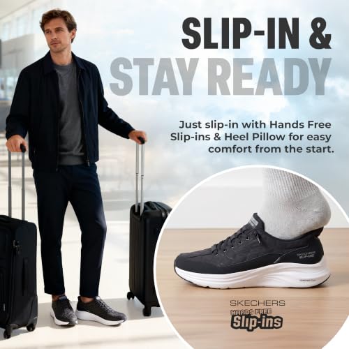 Skechers Herren Contour Foam Cozy Fit Hands Free Slip In Sneaker, Schwarz/Weiß, 47.5 EU Weit – Ansicht 6