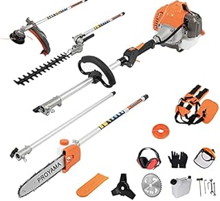 PROYAMA Powerful 42.7cc 5 in 1 Multi Functional Trimming Tools,Gas Hedge Trimmer,Weed Eater,String Trimmer, Brush Cutter,Pole Saw with Extension Pole