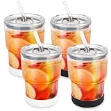 Luxgola 13 oz Glass Tumbler with Straw...