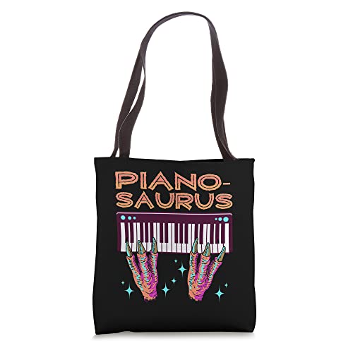 Kids Piano Player Piano Saurus Dinosaur Piano Teacher Piano Tote Bag