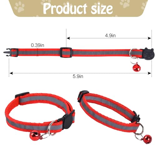 XXS Dog Collar Teacup Dog Collar, Reflective Collar, Mini Reflective Collar, Teacup Dogs Collar for Small Dogs Cats, Pink, 3/8 inch Width - Image 3