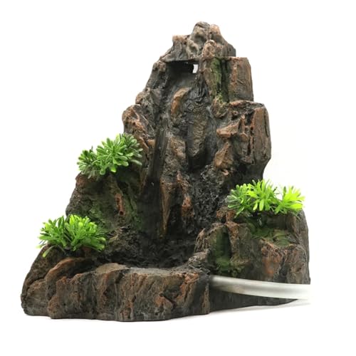 ONMYJFD Large Fish Tank Landscaping Rockery Quicksand Waterfall Mountain Imitates
