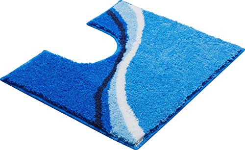 Grund Bath Mat, Ultra Soft and Absorbent, Anti Slip, 5 Years Warranty, LUCA, Wc Mat with Cut-Out 50x60 cm, Blue