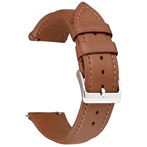 Eache 22mm brown leather watch bands for men quick release full g…