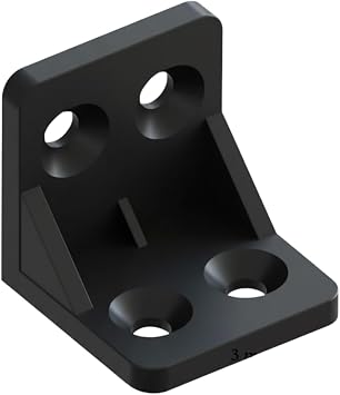 Plastik L K e Ba lant  Eleman , 28x28x28 mm, Montaj Vidalar  Dahil, 10 Adet Siyah