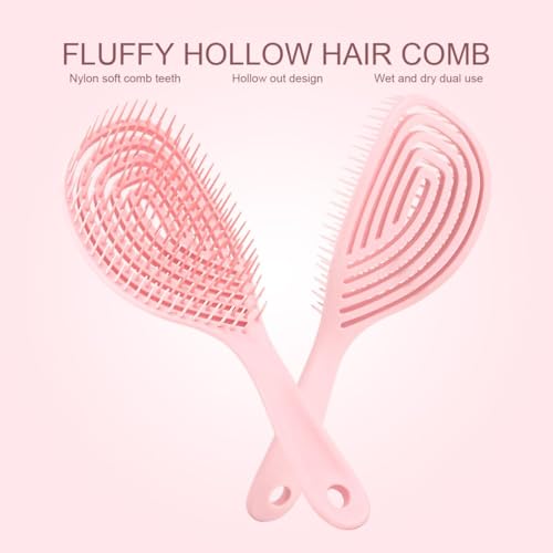 Image of Hair Brush With 3D Hollow Design Perfect For Detangling and Hair Grooming for Wet or Dry Hair