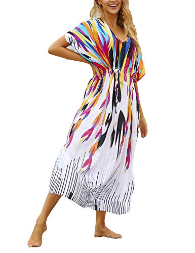 Image of Eddoyee Loose Beach Kaftan Dresses for Women Caftan Swimsuit Cover Up