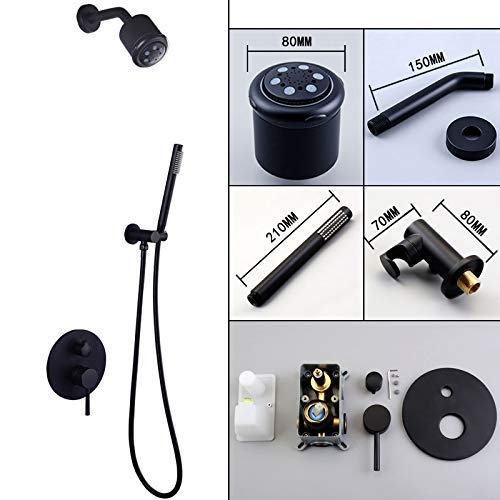 Pommeau de douche 80 mm et ensemble de robinets de douche de bain muraux