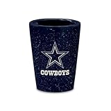 Rico Industries NFL Football Dallas Cowboys 2oz Ceramic Shot Glass for Fans, Laser Engraved In Team Color Single Shot Glass