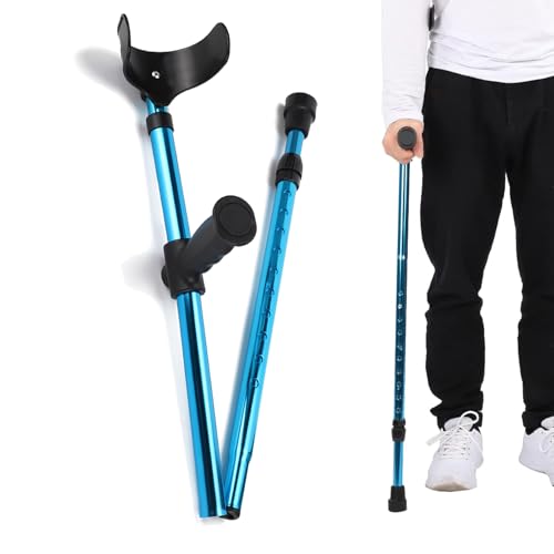 Muleta de codo – Bastón plegable de aluminio ligero, altura ajustable con puño ergonómico para adultos