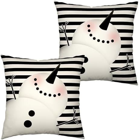 Amazon.com: Kwlegh Lovely Snowman Pillow Covers 18x18 Set of 2 Winter ...