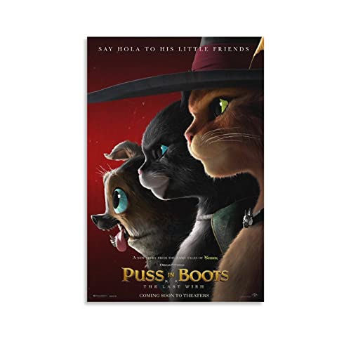 Movie Poster Canvas Wall Art Puss in Boots The Last Wish P-1 Room Decor Home Decor 08x12inch(20x30cm) Unframe-Style