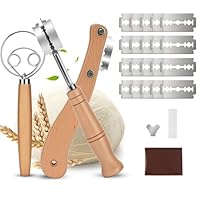 mobumeia Bäckermesser 3er Set, Dänischer Schneebesen Teigmesser mit 20 Ersatzklingen für Gerade und Geschwungene Schnitte zum Brotbacken, Brotmesser zum Einschneiden von Baguette, Brötch, Backen