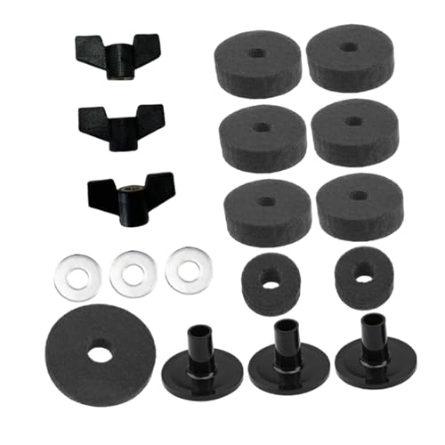 Garende 18x Cymbal Stand Items, with Nuts for Percussion Set, gray