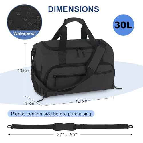 Image of Gym Bag for Men Women, Sports Duffle Bag with Wet Pocket & Shoes Compartment, Water Resistant Overnight Weekender Bag Duffel Bag