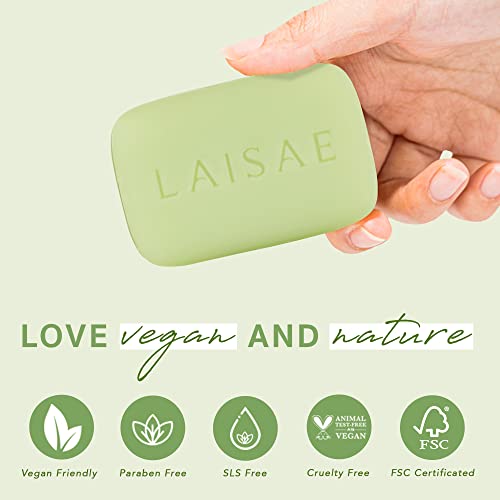 Laisae Cucumber & Aloe Vera Natural Soap For Soothing Dryness & Irritation On Face & Body With Shea Butter, Moisturizing Soap For All Skin Types, Vegan, Paraben & Sls Free, 3.52 Oz (2 Bars) #TOP2