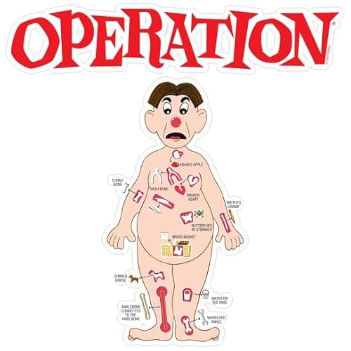CafePress Operation Game Board Large Die Cut Sticker, 8.75" x