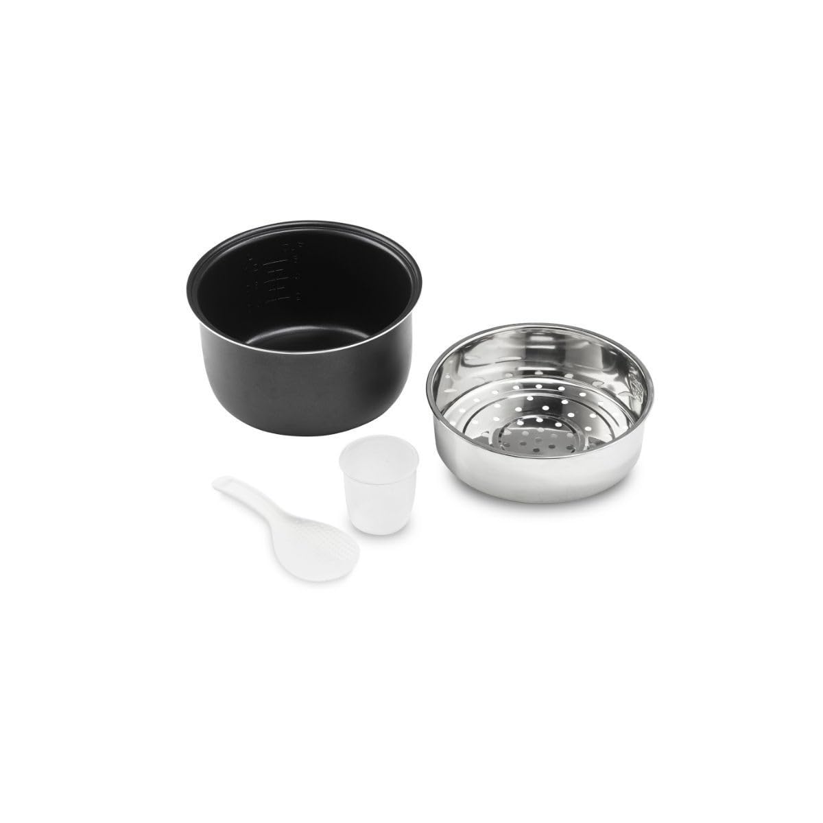 SIMÉO Cuiseur à Riz - Avec Panier Vapeur, cuisson homogène - Maintien au Chaud Automatique - 2 kg de Riz Cuit - Valve Vapeur - Collecteur de Condensation - Inox