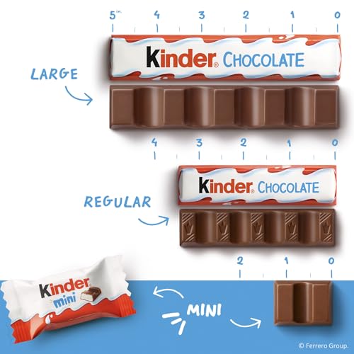Kinder Chocolate Mini Halloween Candy, Milk Chocolate Bars, 29.2 oz Bulk | Bulk candy bars, individually wrapped candy minis for Halloween snacks, up to 138 minis for snacking or a sweet treat - image 8