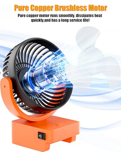 Image of Battery Powered Fan Compatible for Black & Decker /Porter Cable 20V Battery