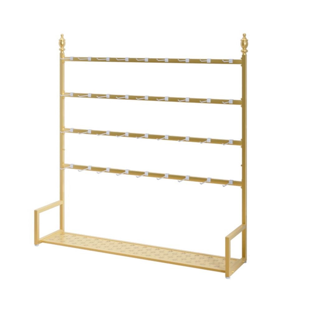 JYBNBBE Multifunctional Floor Standing Display Rack, Adjustable Shelving for Socks, Underwear and Scarves,Gold-150x35x155cm
