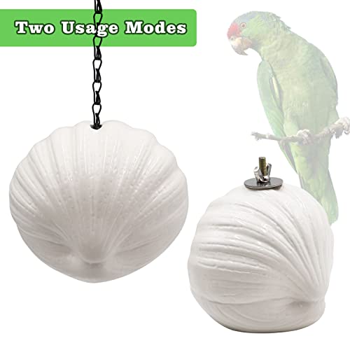 Image of Oooct Ceramic Shell Bird Nest, Cute Birds Cages House, Birdcage Accessories, Resting Breeding Place for Small Birds Parrot Conure Lovebird Finches Hamster Rat