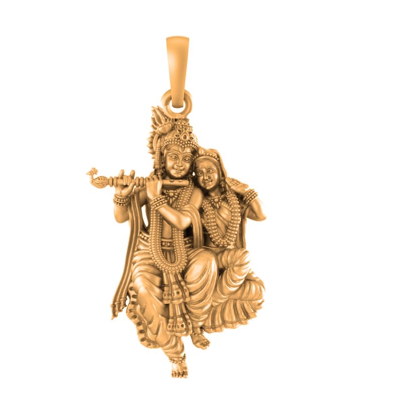 Pendentif Radha Krishna en argent le cadeau spirituel idéal pour homme et femme