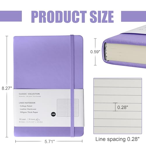 Lined-Journal-Notebook-Mauve-160-Pages-Medium-57-inches-x-8-inches-100-gsm-Thick-Paper-Hardcover