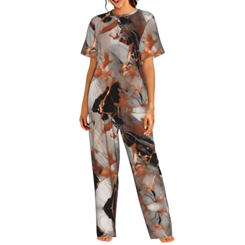 Ensemble de détente manches courtes et pantalon long marbré