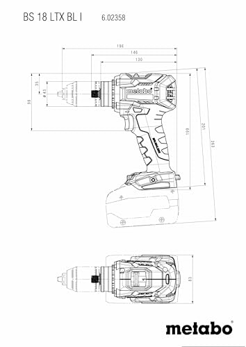 Perceuse visseuse sans fil METABO BS 18 LTX BL I 18 V MetaBOX 145 - vue 4