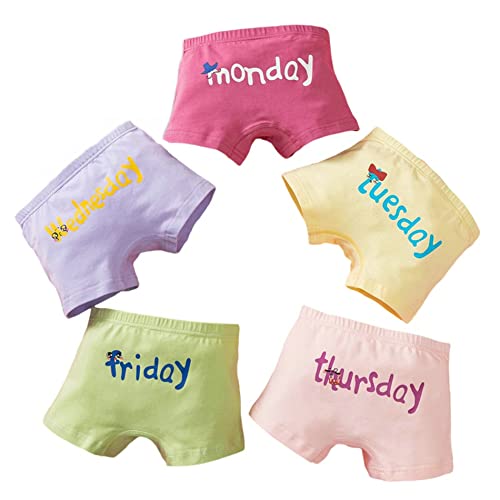 Toddler Girl Underwear Kids Panties Baby Briefs Days of The Week Underpants Pack of 5