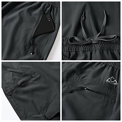 Rdruko Men's Work Hiking Shorts Lightweight Quick Dry Outdoor Cargo Shorts With Pockets(Dark Gray, Us L) #TOP5