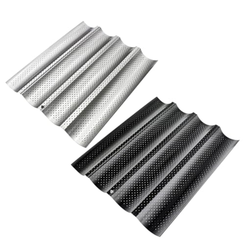 POPETPOP Vassoio Perforato Antiaderente per Cottura Baguette Teglia per Pane Francese con Dimensioni Facile da Resistente Calore Casual