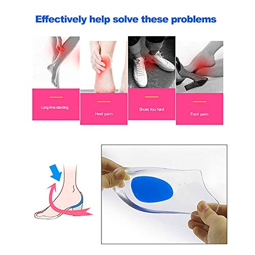Almofadas para calcanhar de gel Decdeal de silicone, palmilhas antiderrapantes macias para alívio da