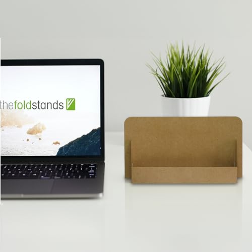 thefoldstands 5 faltbare FLYERSTÄNDER nature-eco Design Prospektständer für DIN lang/ A5 Flyer 10,5 x 21 cm horizontal aus recycleten Karton schnell aufzubauen kurz-bis mittelfristigen Einsatz