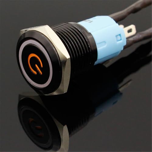 Bouton-poussoir métallique 16mm 220V interrupteur à verrouillage LED verte