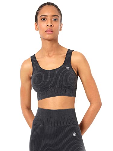 Image of Women's Nylon Lightly Padded Wire Free Sports Sports Bra (CS601384S Black S)