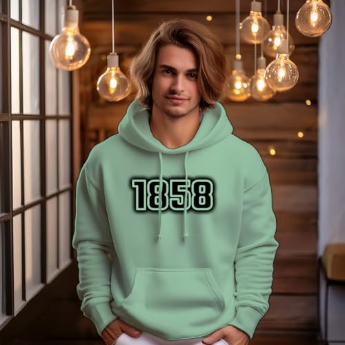 Sweat à capuche unisex mint green 1858 en molleton premium - 2