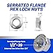 Fastenere Serrated Flange Nuts – 1/2