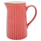 Volumen: 1000 ml GreenGate - Karaffe, Krug, Jug - Alice - Porzellan - Coral/rot - 1L