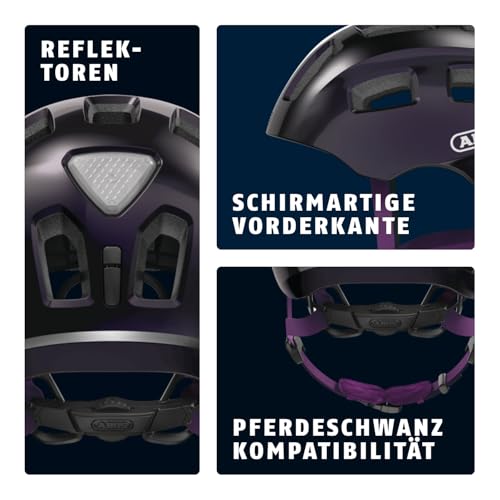 ABUS 40166 Fahrradhelm, Schwarz/Lila (Violet), S (48-54 cm​) – Ansicht 3