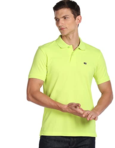 Image of Arrow Sport Solid Polo T-Shirt for Men - Regular Fit, Cotton Half Sleeves Mens Tshirt
