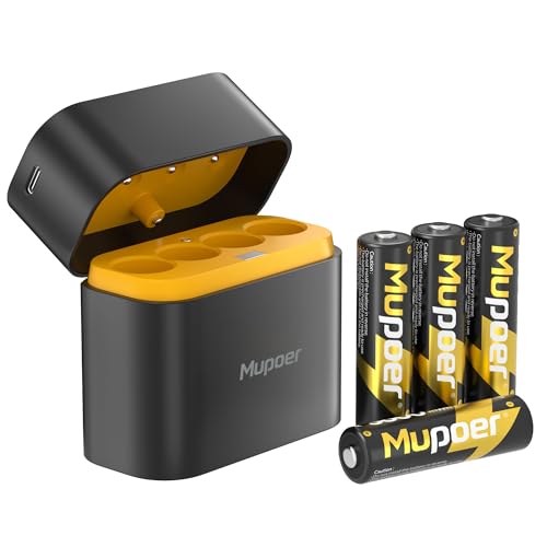 Image of Rechargeable AA Batteries Lithium with Charger,4AA 3600mWh Lithium Batteries 1.5V,Double A Batteries Rechargeable High Capacity,Pilas Recargables AA,Reusable Battery Two A Li ion for Blink,Xbox
