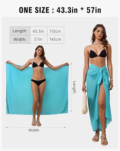 Image of Eicolorte Womens Beach Cover Up Chiffon Sheer Bikini Beach Swimsuit Coverup Sarong Pareo Wraps for Women