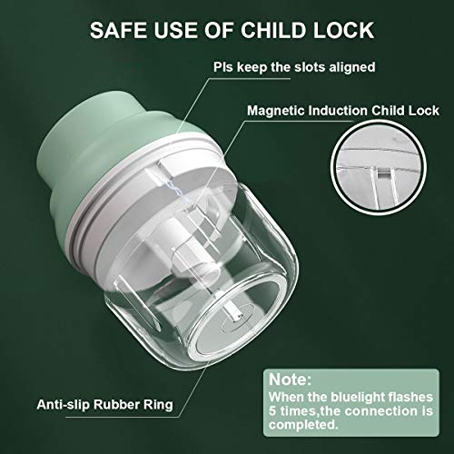 Sunhanny Electric Garlic Chopper Mini, Garlic Masher Crusher, Food Processor Small With Garlic Peeler And Spoon (100Ml/3.3Fl Oz, Green) #TOP4